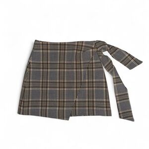 Wilfred plaid mini skirt with tie detail